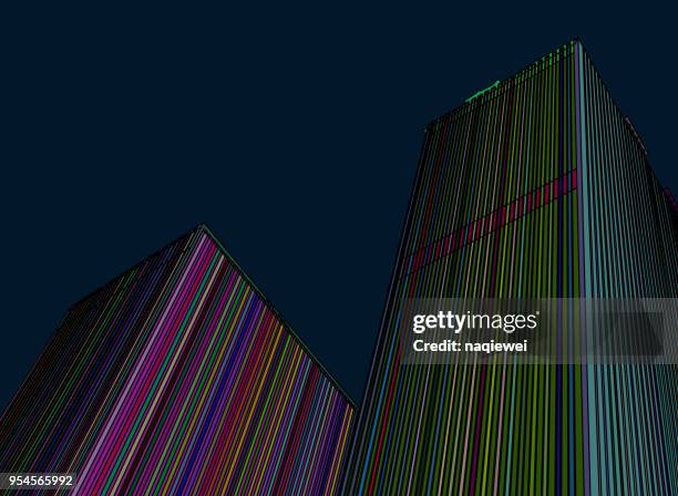 color line structure building pattern - point of view stock illustrations