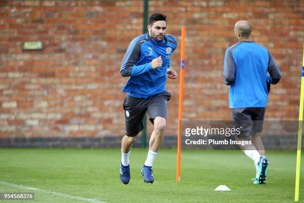 Vicente Iborra during the Leicester City training session at Belvoir Drive Training Complex on May 04 , 2018 in Leicester, United Kingdom.