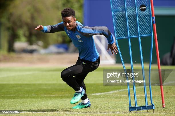 Demarai Gray during the Leicester City training session at Belvoir Drive Training Complex on May 04 , 2018 in Leicester, United Kingdom.