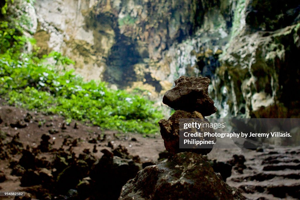 Stacked Rocks in Callao Cave, Cagayan