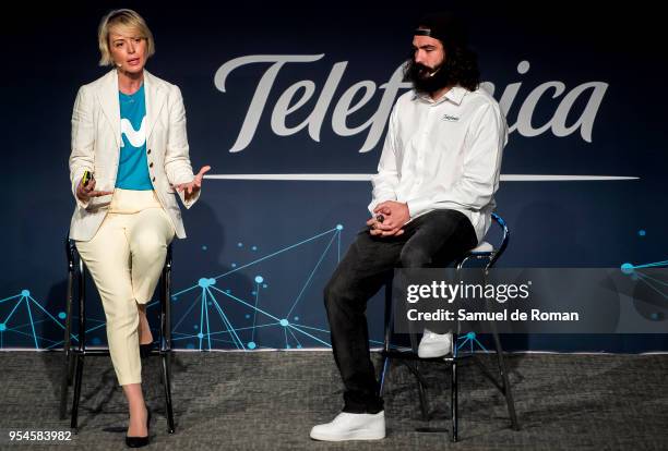 Maria Jose Lopez and Regino Hernandez during the 'Tecnologia Y Deporte' forum in Madrid on May 4, 2018 in Madrid, Spain.