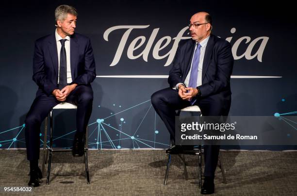 Miguel Angel Gil Marin and Emilio Gayo during the 'Tecnologia Y Deporte' forum in Madrid on May 4, 2018 in Madrid, Spain.
