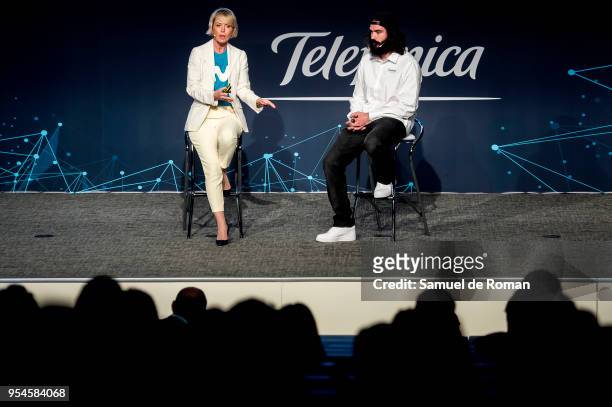 Maria Jose Lopez and Regino Hernandez during the 'Tecnologia Y Deporte' forum in Madrid on May 4, 2018 in Madrid, Spain.
