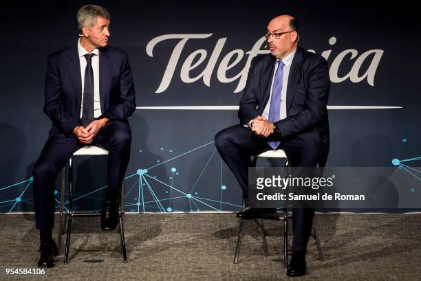 Miguel Angel Gil Marin and Emilio Gayo during the 'Tecnologia Y Deporte' forum in Madrid on May 4, 2018 in Madrid, Spain.