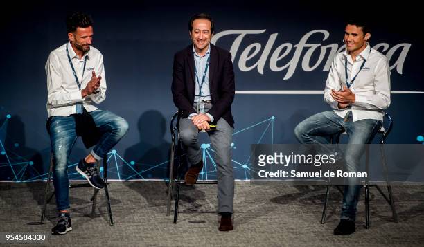 Chema Martinez and Javier Gomez Noyaduring the 'Tecnologia Y Deporte' Forum in Madrid on May 4, 2018 in Madrid, Spain.