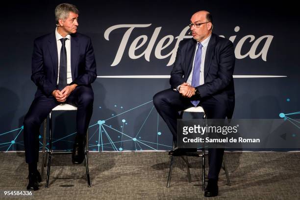 Miguel Angel Gil Marin and Emilio Gayo during the 'Tecnologia Y Deporte' Forum in Madrid on May 4, 2018 in Madrid, Spain.