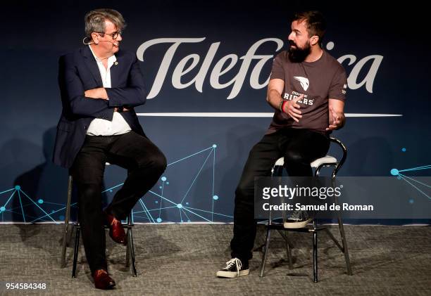 Fernando Piquer and Enrique Blanco during the 'Tecnologia Y Deporte' Forum in Madrid on May 4, 2018 in Madrid, Spain.