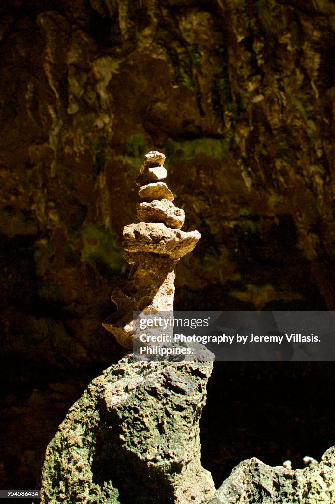 Stacked Rocks in Callao Cave, Cagayan