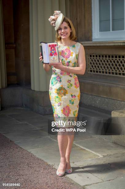 Darcey Bussell poses following an Investiture ceremony, where she was made a Dame Commander of the British Empire at Buckingham Palace on May 4, 2018...