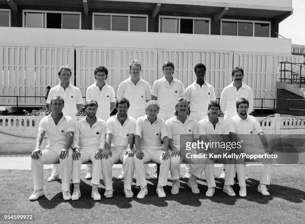 The England team for the 1st Texaco Trophy One Day International between England and Australia at Old Trafford, Manchester, 29th May 1985. : Paul...