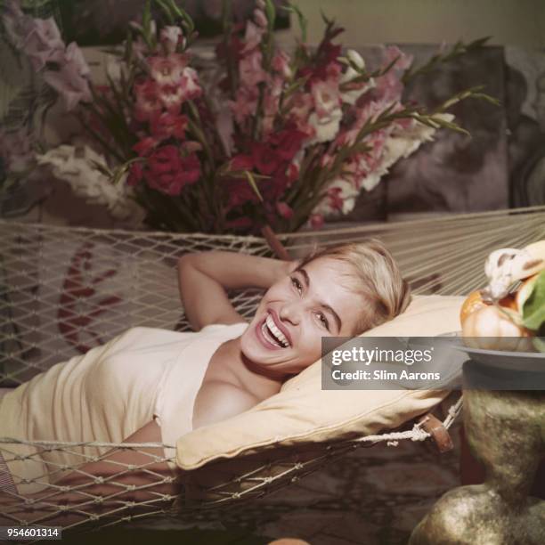 Swiss actress, fashion model and sex symbol Ursula Andress at a house in Via Margutta, Rome, Italy, 1955.