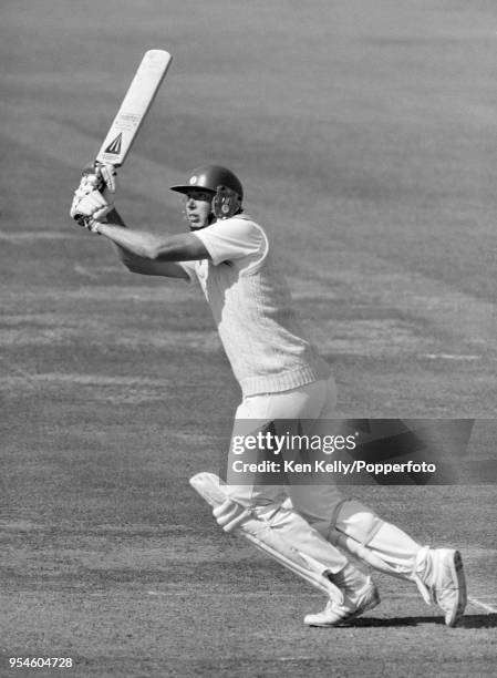 Derek Pringle batting for Essex during his innings of 29 not out in the NatWest Bank Trophy Final between Essex and Nottinghamshire at Lord's Cricket...
