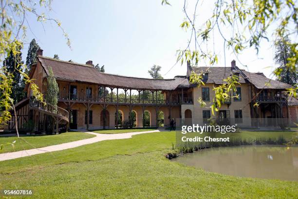 La maison de la Reine" is visible in the Queen's Hamlet when it opened to the public after its restoration, at the Palace of Versailles May 4, 2018...