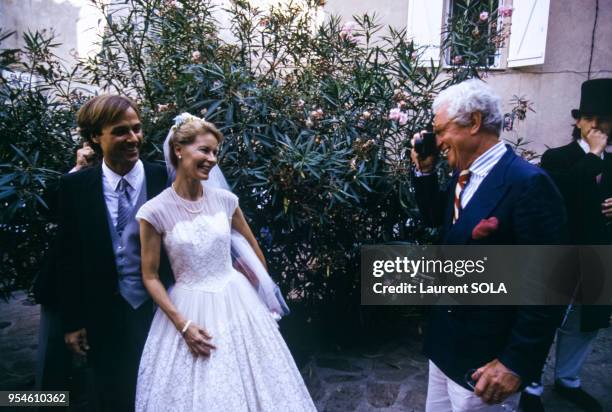 Le photographe David Hamilton lors du mariage de Mona son ex-femme avec Gregory Arnold le 7 août 1983 à Ramatuelle, France.