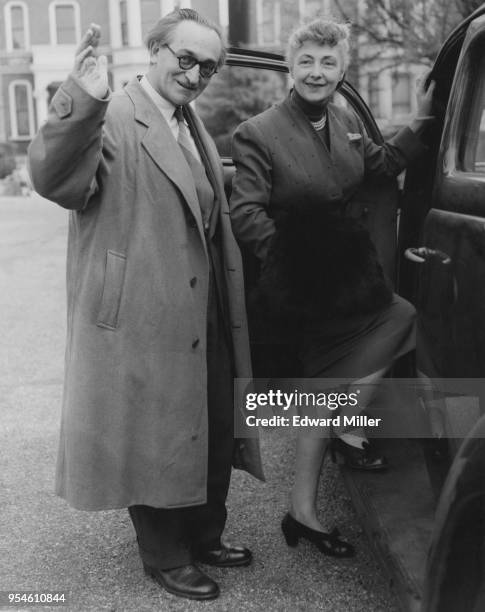 Romanian-born composer and conductor Francis Chagrin and his wife Eileen leave their flat in London for the Ivor Novello Home 'Redroofs', 22nd April...