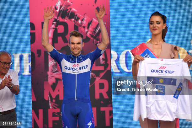 Podium / Maximilian Schachmann of Germany and Team Quick-Step Floors White Best Young Rider Jersey / Celebration / during the 101th Tour of Italy...
