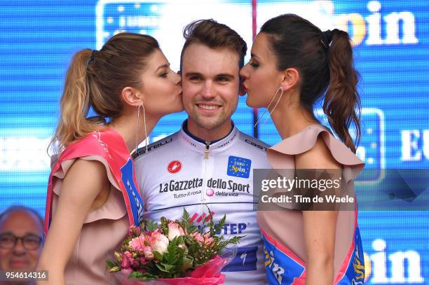 Podium / Maximilian Schachmann of Germany and Team Quick-Step Floors White Best Young Rider Jersey / Celebration / during the 101th Tour of Italy...