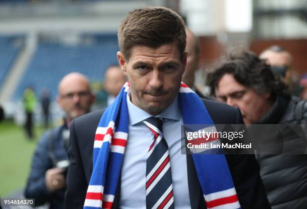 Steven Gerrard is unveiled as the new manager of Rangers football Club at Ibrox Stadium on May 4, 2018 in Glasgow, Scotland.