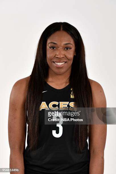 Kelsey Bone of the Las Vegas Aces poses for a head shot at WNBA Media Day at MGM Grand Garden Arena on May 3, 2018 in Las Vegas, Nevada. NOTE TO...