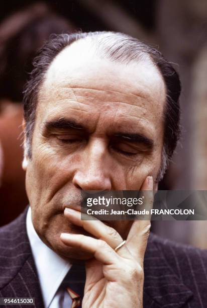 François Mitterrand à Hossegor en avril 1974, France.