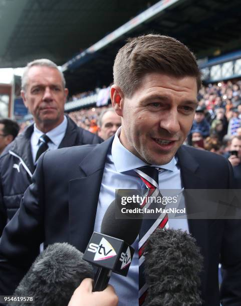 Steven Gerrard is unveiled as the new manager of Rangers football Club at Ibrox Stadium on May 4, 2018 in Glasgow, Scotland.