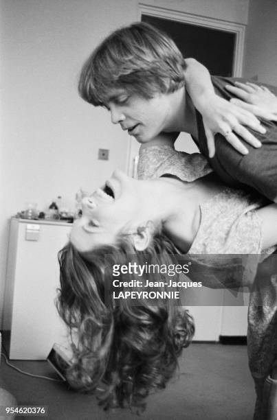 Carrie Fisher et Mark Hamill en juillet 1979 à Londres, Royaume-Uni.