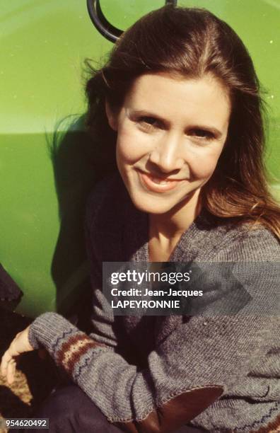 Actrice Carrie Fisher en janvier 1978 à Los Angeles, Etats-Unis.