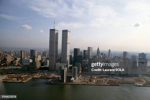 Tours jumelles du World Trade Center le 12 janvier 1983, Etats-Unis.