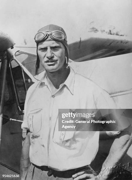 English aviator Charles William Anderson Scott, aka C. W. A. Scott , who is partnering Tom Campbell Black in the MacRobertson Air Race from England...