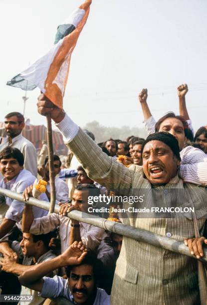 Obsèques de l'ancien Premier ministre Indira Gandhi le 3 novembre 1984 à New Delhi, Inde.