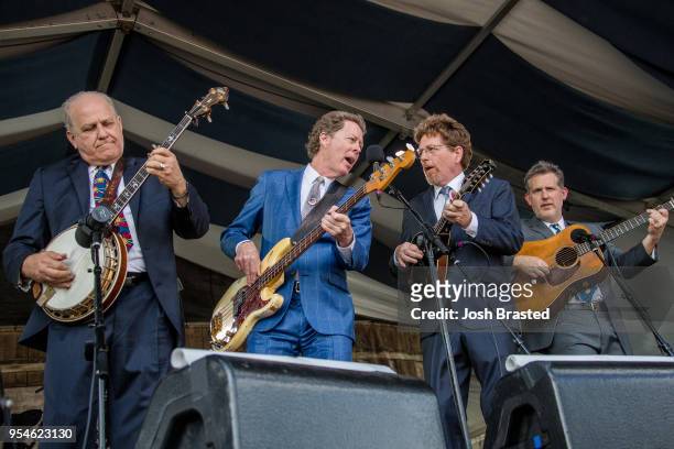 Hot Rize performs at the New Orleans Jazz & Heritage Festival at the Fair Grounds Race Course on May 3, 2018 in New Orleans, Louisiana.