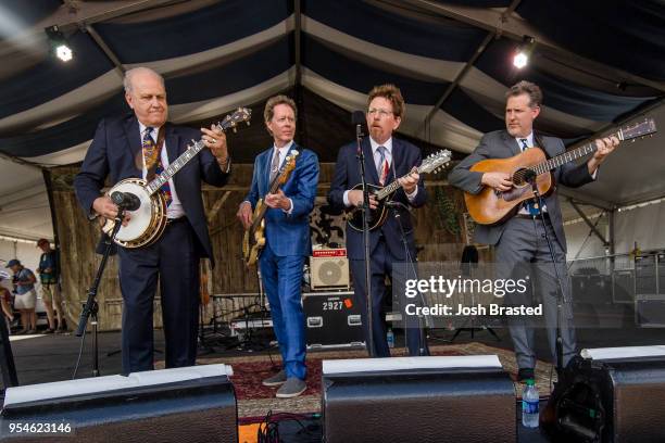 Hot Rize performs at the New Orleans Jazz & Heritage Festival at the Fair Grounds Race Course on May 3, 2018 in New Orleans, Louisiana.