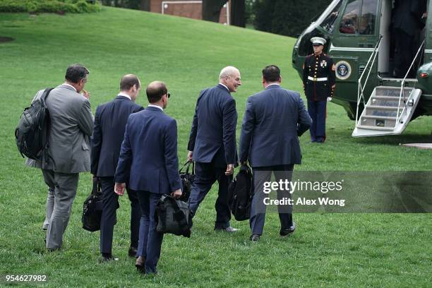 White House Chief of Staff John Kelly walks on the South Lawn prior to U.S. President Donald Trump's departure from the White House May 4, 2018 in...