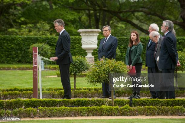 Jonathan Powell, former Downing Street Chief of Staff and chief British negotiator on Northern Ireland reads a statement during the International...