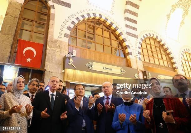 Turkish President Recep Tayyip Erdogan , Turkish Deputy Prime Minister Hakan Cavusoglu , Turkish Minister of Family and Social Policies Fatma Betul...