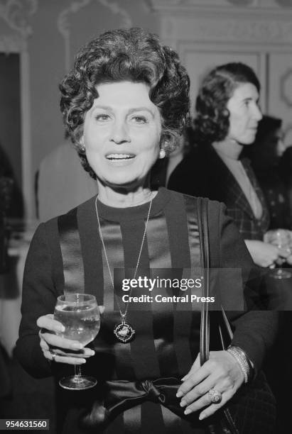Nancy Barbato, the first wife of Frank Sinatra and mother of Nancy Sinatra, attends the reception of the Royal Film Performance of 1973 at the...