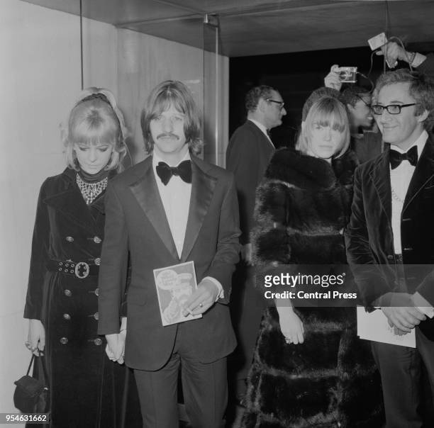 From left to right, Maureen Starkey, Ringo Starr, Miranda Quarry and Peter Sellers at the gala world premiere of the film 'Oh! What a Lovely War' at...