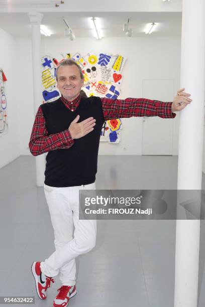 Fashion designer Jean-Charles Castelbajac is photographed for Paris Match on February 16, 2018 in Paris, France.