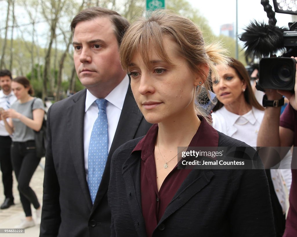 Actress Allison Mack Arrives At Court Over Sex Trafficking Charges