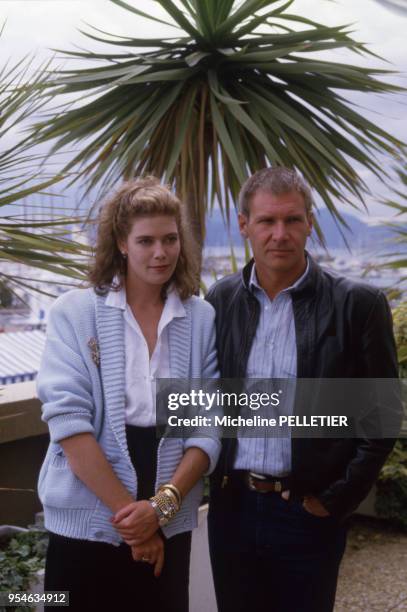 Kelly McGillis et Harrison Ford lors du Festival de Cannes le 8 mai 1985, France.