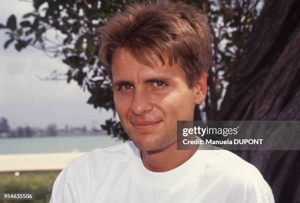 Le tennisman Fabrice Santoro en mars 1991 à Key Biscayne, Etats-Unis.