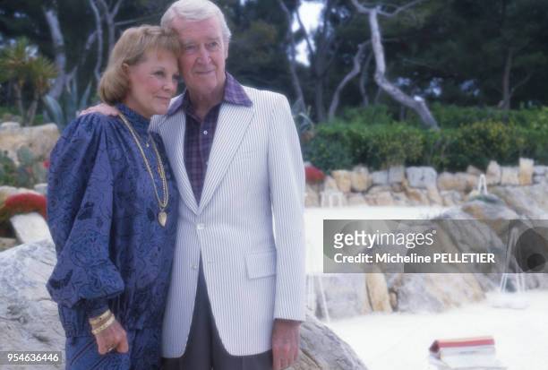 James Stewart et sa femme Gloria lors du 38ème Festival de Cannes en mai 1984, France.