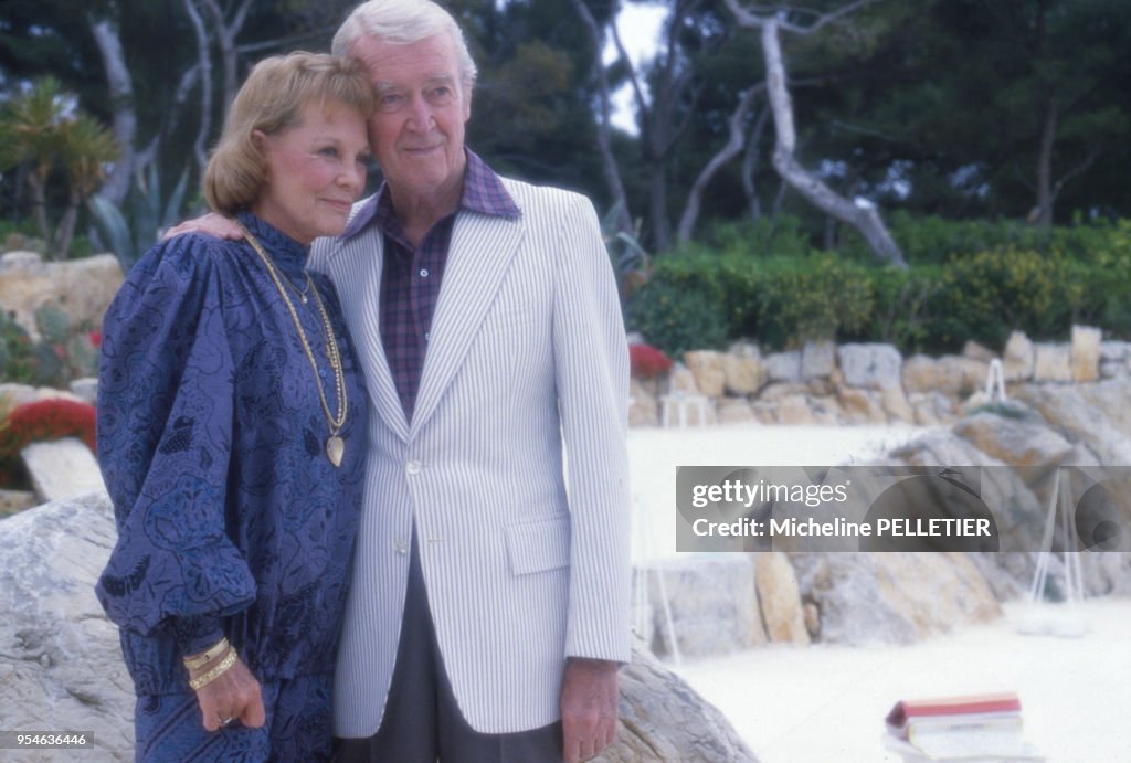 James Stewart et sa femme Gloria à Cannes en 1984