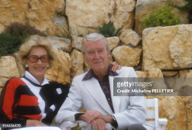 James Stewart et sa femme Gloria lors du 38ème Festival de Cannes en mai 1984, France.