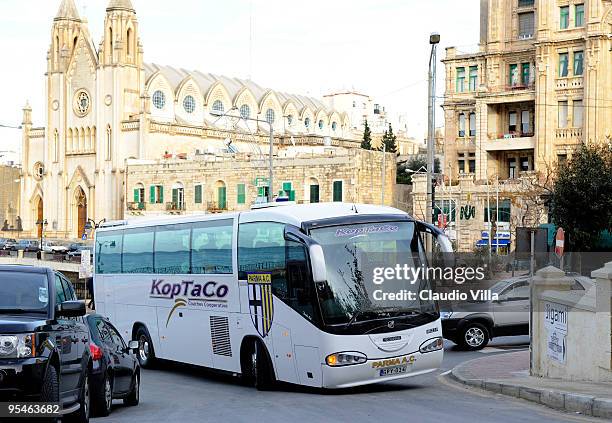 Team of FC Parma arrive at the hotel Meridien St Julians on December 28, 2009 in Malta, Malta.