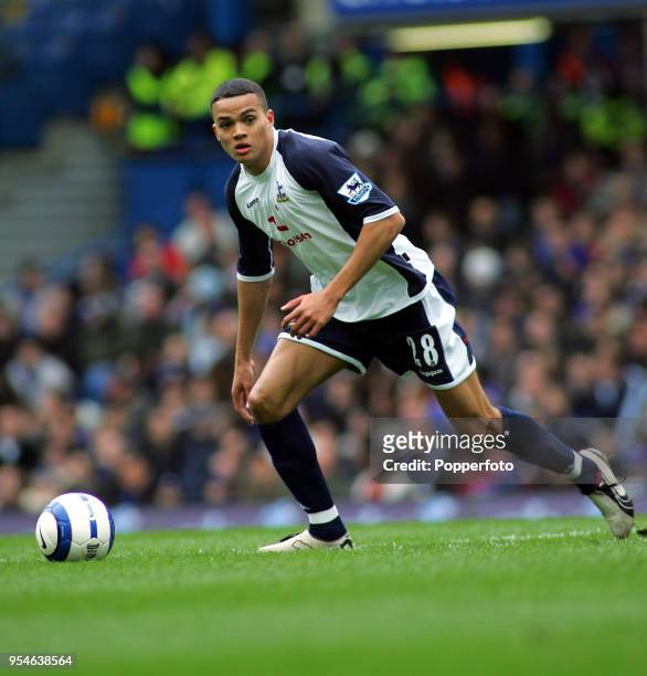 Jermaine Jenas of Tottenham Hotspur in action during the Barclays Premiership match between Chelsea and Tottenham Hotspur at Stamford Bridge in...