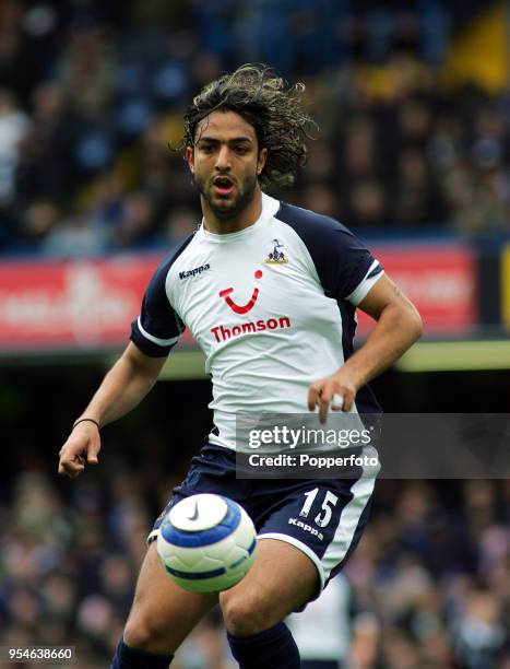 Mido of Tottenham Hotspur in action during the Barclays Premiership match between Chelsea and Tottenham Hotspur at Stamford Bridge in London on March...