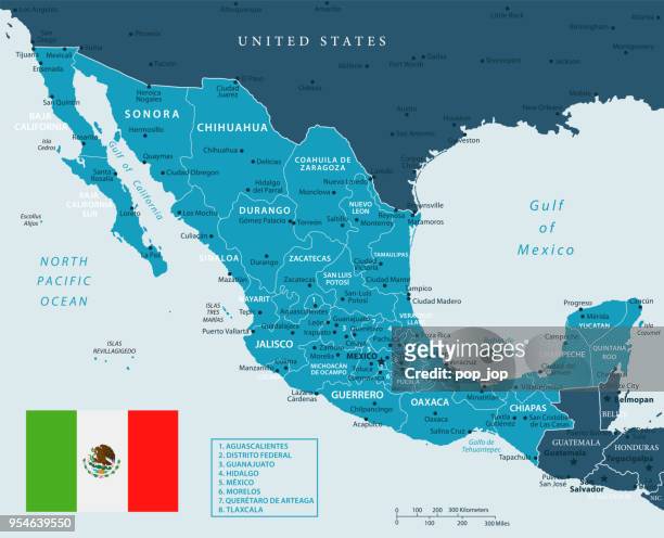 stockillustraties, clipart, cartoons en iconen met 32 - mexico - murena dark 10 - mexicali