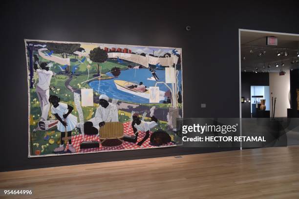 "Past Times" by Kerry James Marshall at Sotheby's May Evening Sale of Impressionist and Modern Art, in New York, on May 4, 2018. In this exhibition...
