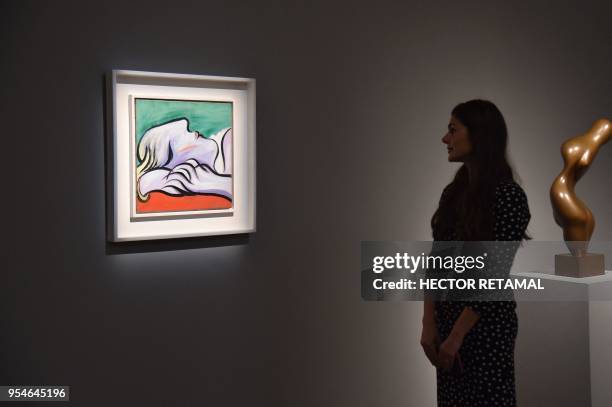 "Le Repos" by Pablo Picasso is seen during a Sotheby's preview of the May Evening Sale of Impressionist and Modern Art, in New York on May 4, 2018....